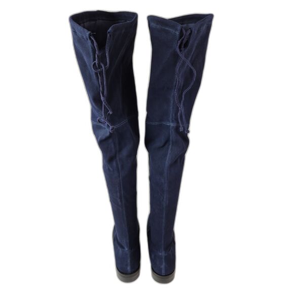 Stuart Weitzman Women's Jocey Suede Over The Knee Boots Lowland Blue Size 9.5 B - Picture 5 of 7